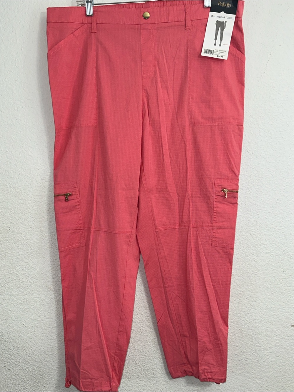 Rafaella Desert Rose Cargo Pants Comfort Style RSBM8062 Size 16